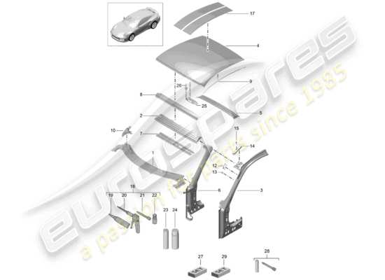 a part diagram from the Porsche 991 Turbo (2015) parts catalogue