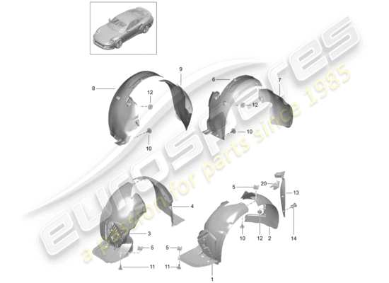 a part diagram from the Porsche 991 Turbo parts catalogue