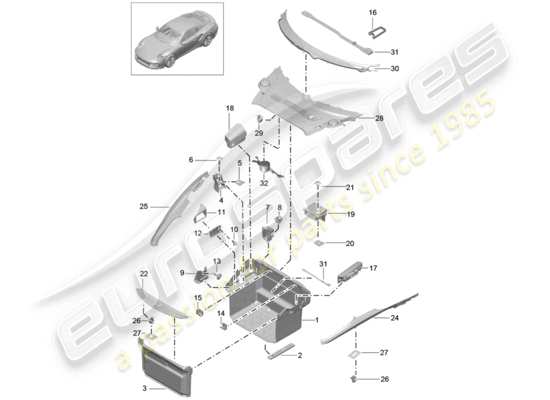 a part diagram from the Porsche 991 Turbo (2015) parts catalogue