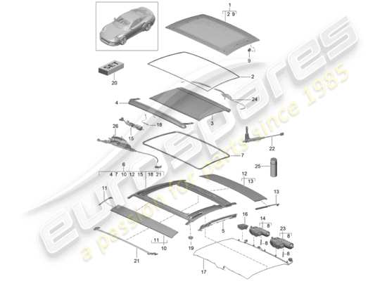 a part diagram from the Porsche 991 Turbo parts catalogue