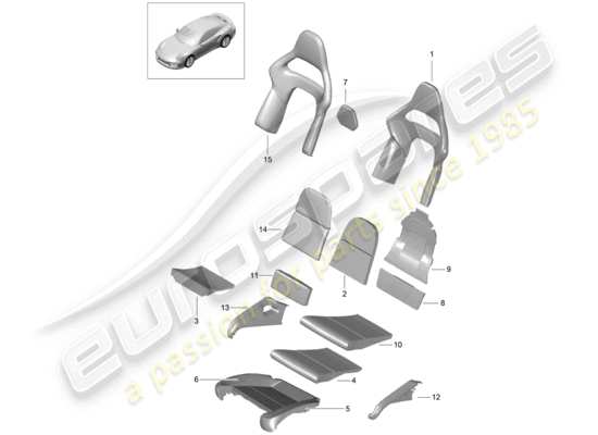 a part diagram from the Porsche 991 Turbo parts catalogue