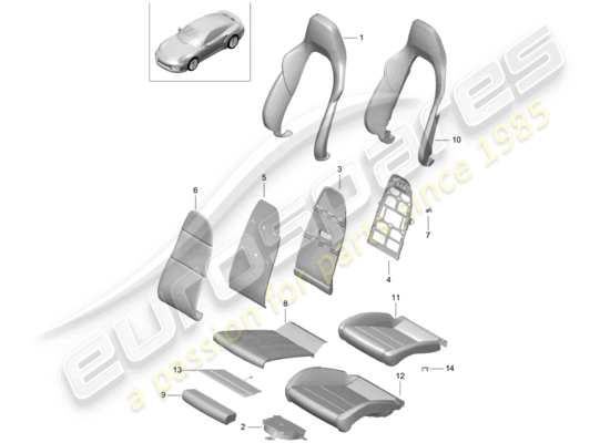 a part diagram from the Porsche 991 Turbo parts catalogue