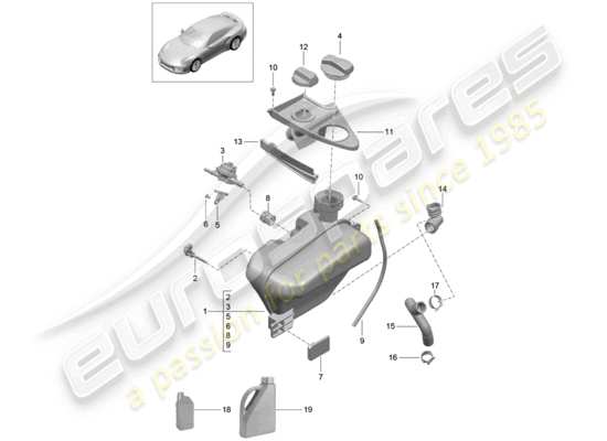 a part diagram from the Porsche 991 Turbo parts catalogue