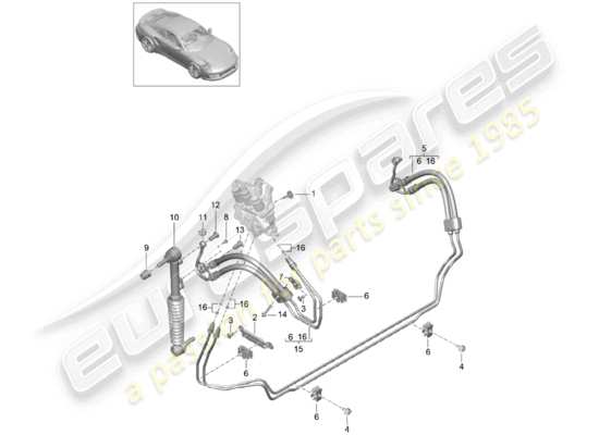 a part diagram from the Porsche 991 Turbo parts catalogue