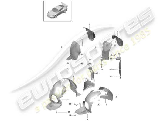 a part diagram from the Porsche 991 Turbo parts catalogue