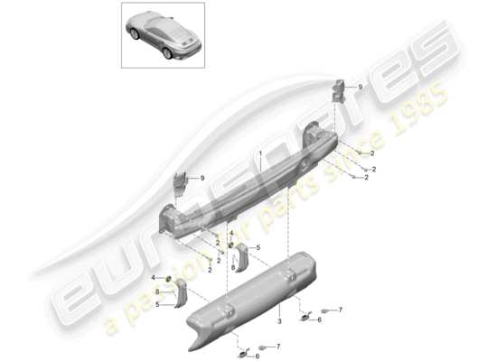 a part diagram from the Porsche 991 Turbo parts catalogue