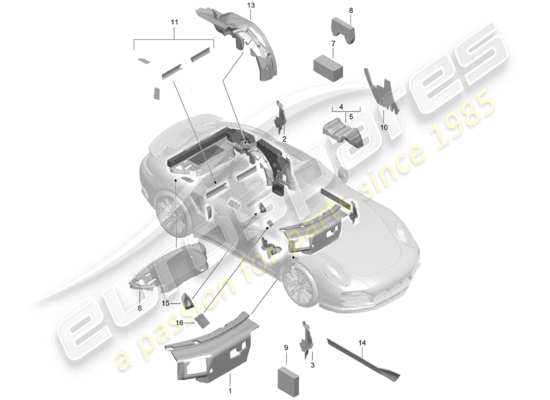 a part diagram from the Porsche 991 Turbo parts catalogue