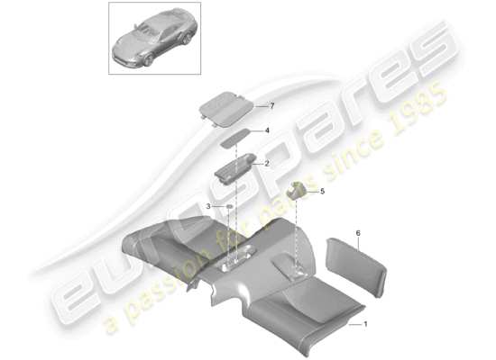 a part diagram from the Porsche 991 Turbo (2016) parts catalogue