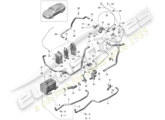 a part diagram from the Porsche 991 Turbo parts catalogue