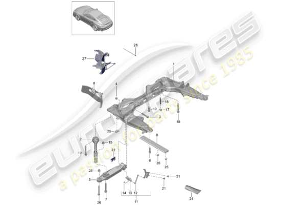 a part diagram from the Porsche 991 Turbo (2017) parts catalogue