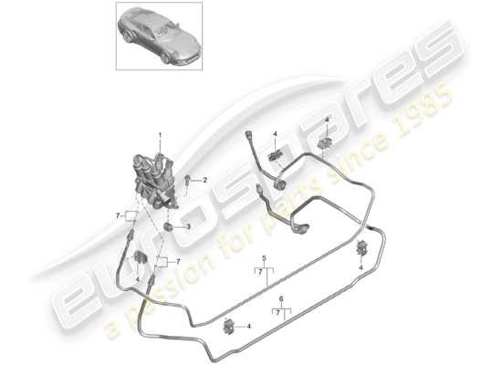 a part diagram from the Porsche 991 Turbo (2017) parts catalogue