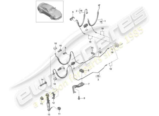 a part diagram from the Porsche 991 Turbo parts catalogue