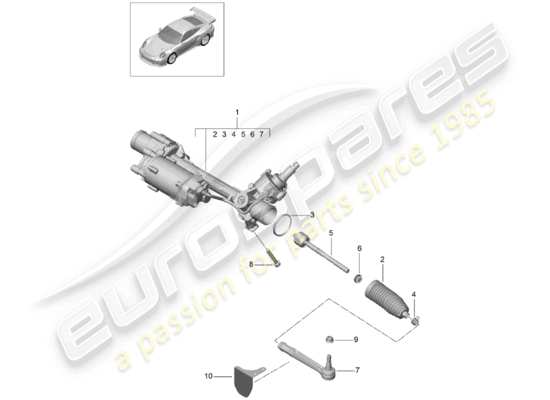 a part diagram from the Porsche 991 Turbo parts catalogue