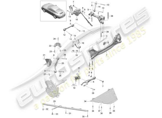 a part diagram from the Porsche 991 Turbo (2017) parts catalogue