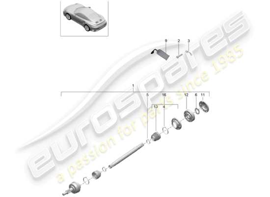 a part diagram from the Porsche 991 Turbo (2017) parts catalogue