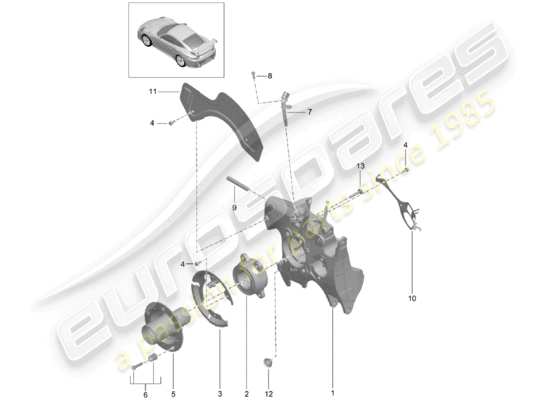 a part diagram from the Porsche 991 Turbo parts catalogue