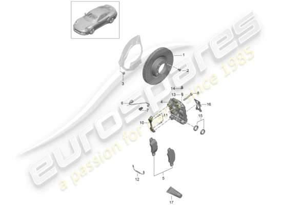 a part diagram from the Porsche 991 Turbo parts catalogue