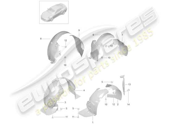 a part diagram from the Porsche 991 Turbo parts catalogue