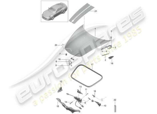 a part diagram from the Porsche 991 Turbo (2017) parts catalogue