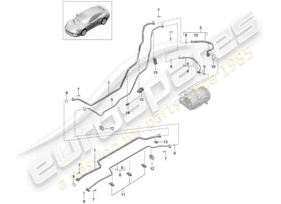 a part diagram from the Porsche 991 Turbo parts catalogue