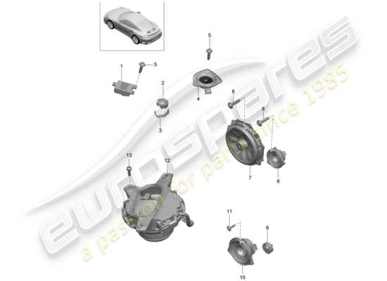 a part diagram from the Porsche 991 Turbo parts catalogue