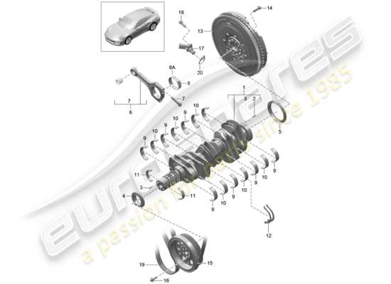 a part diagram from the Porsche 991 Turbo parts catalogue