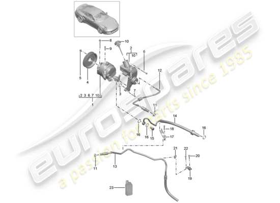 a part diagram from the Porsche 991 Turbo parts catalogue