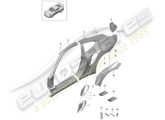 a part diagram from the Porsche 991 Turbo parts catalogue