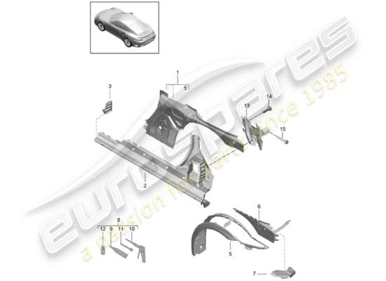 a part diagram from the Porsche 991 Turbo parts catalogue