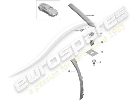 a part diagram from the Porsche 991 Turbo parts catalogue