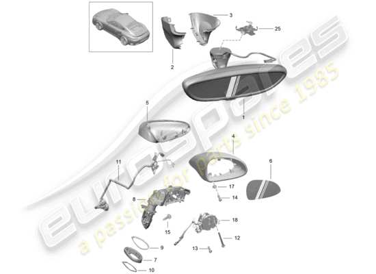 a part diagram from the Porsche 991 Turbo parts catalogue