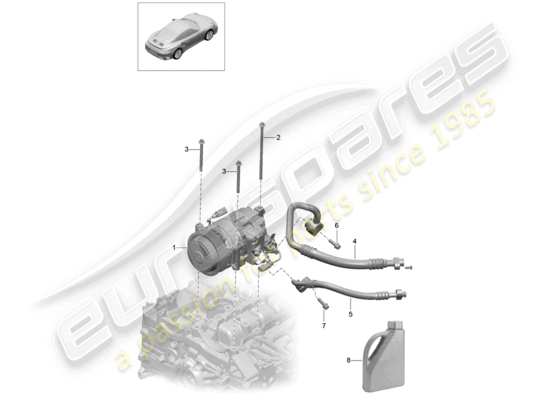 a part diagram from the Porsche 991 T/GT2RS parts catalogue