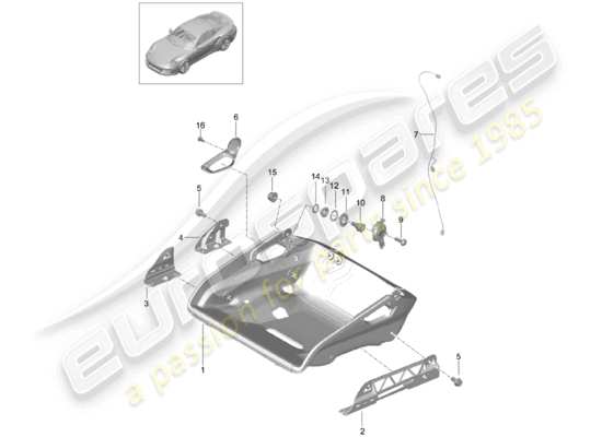 a part diagram from the Porsche 991 Turbo parts catalogue