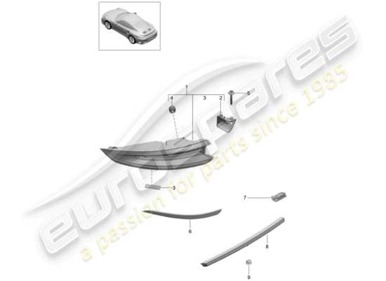 a part diagram from the Porsche 991 Turbo parts catalogue