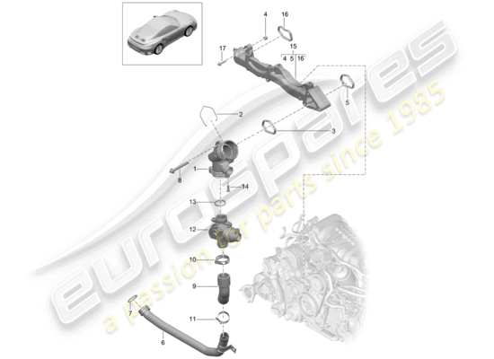 a part diagram from the Porsche 991 Turbo parts catalogue