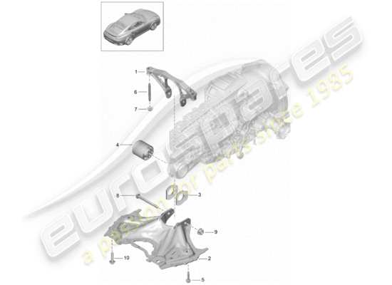 a part diagram from the Porsche 991 Turbo parts catalogue