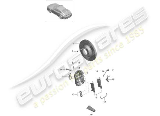 a part diagram from the Porsche 991 Turbo parts catalogue