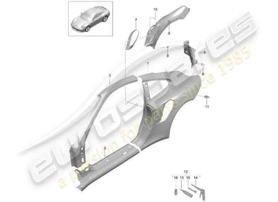 a part diagram from the Porsche 991 Turbo parts catalogue