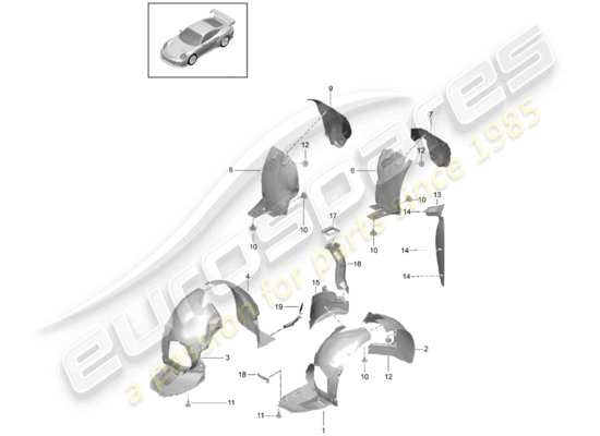 a part diagram from the Porsche 991 Turbo parts catalogue