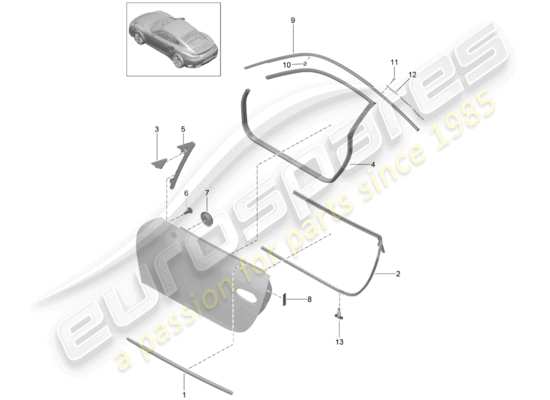 a part diagram from the Porsche 991 Turbo (2019) parts catalogue