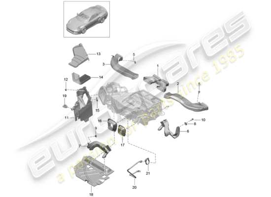 a part diagram from the Porsche 991 Turbo parts catalogue