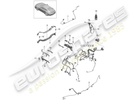 a part diagram from the Porsche 991 Turbo parts catalogue