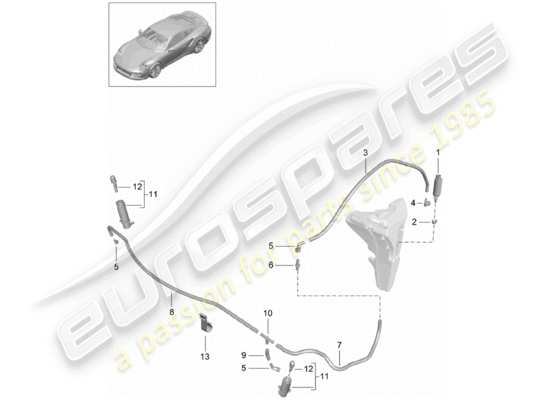 a part diagram from the Porsche 991 Turbo parts catalogue