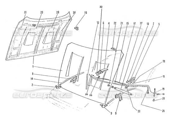 a part diagram from the Ferrari 365 GTC4 (Coachwork) parts catalogue