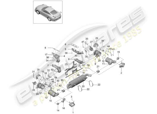 a part diagram from the Porsche 991 Turbo (2020) parts catalogue