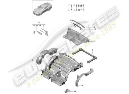 a part diagram from the Porsche 991 Turbo parts catalogue