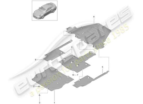 a part diagram from the Porsche 991 Turbo parts catalogue