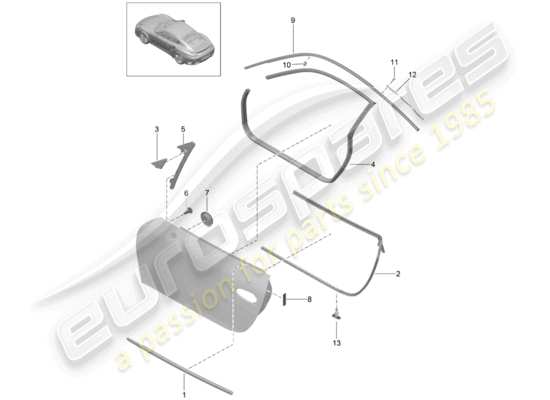 a part diagram from the Porsche 991 Turbo (2020) parts catalogue