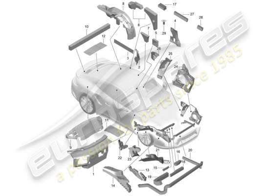 a part diagram from the Porsche 991 Turbo parts catalogue