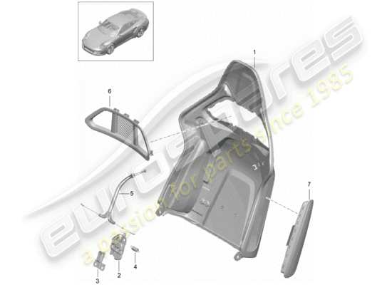 a part diagram from the Porsche 991 Turbo parts catalogue